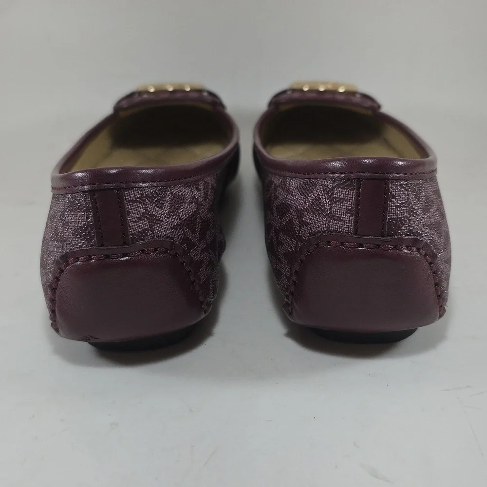 Michael Kors Lillie Merlot Flats with Gold Logo